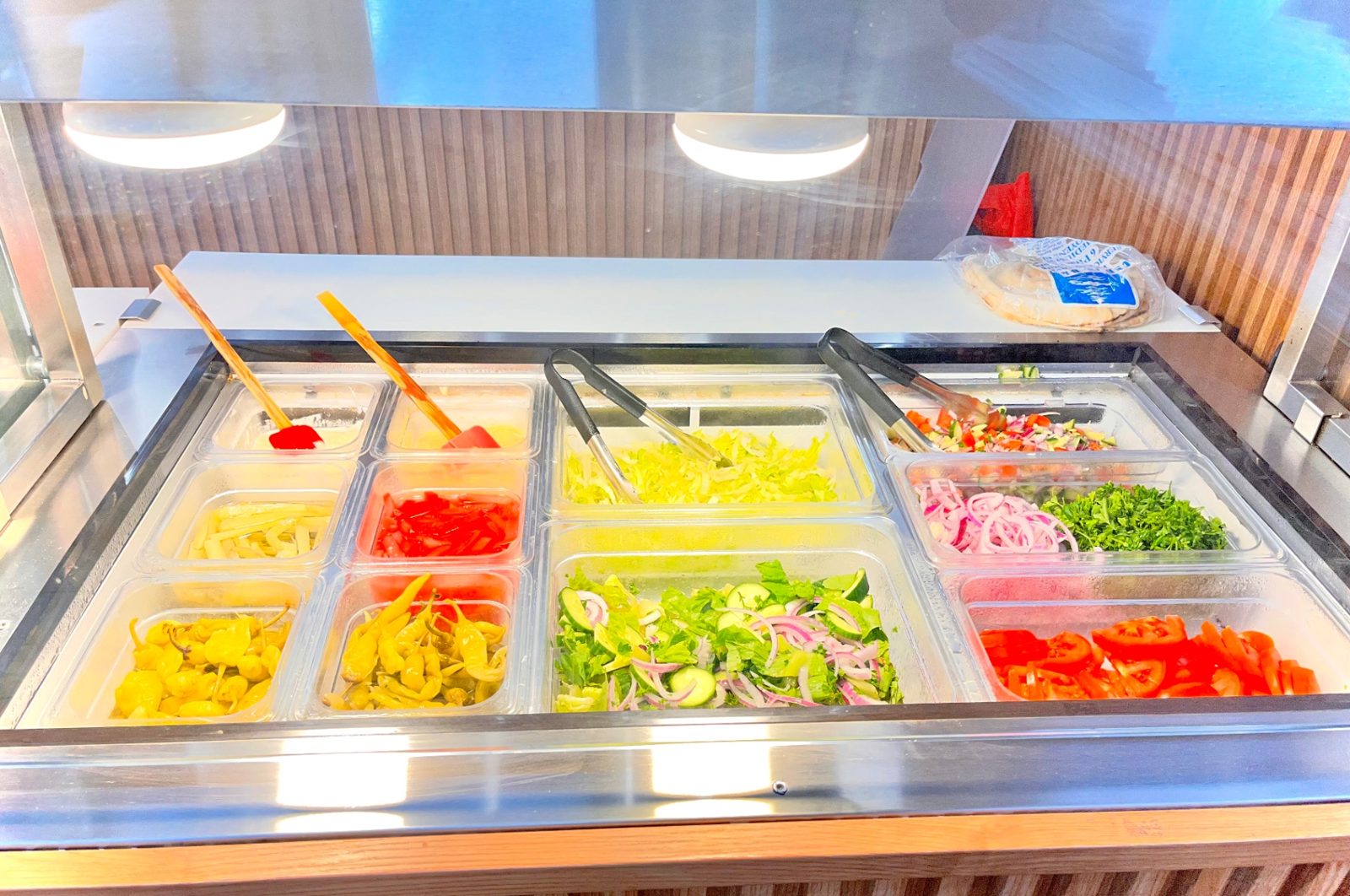 Fresh salad and toppings bar